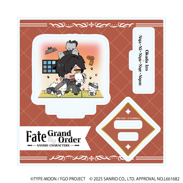 アクリルスタンドプレート「Fate/Grand Order×サンリオキャラクターズ」19/岡田以蔵×ニャニィニュニェニョン(コラボイラスト)[A3]が予約受付中